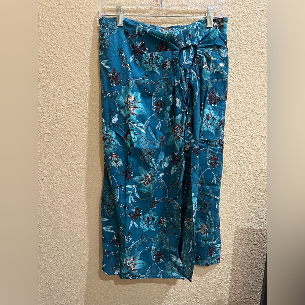 Band of the Free Deep Teal Floral Celene Side Drape Skirt NWT - Picture 6 of 6